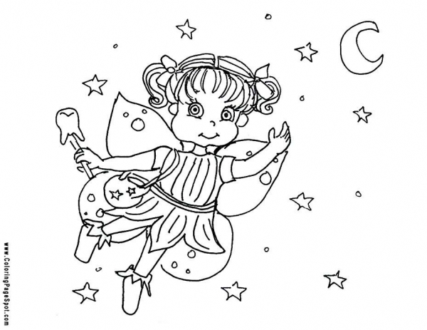 600x463 Stylish Tooth Fairy Coloring Pages Printable Reviews Diy