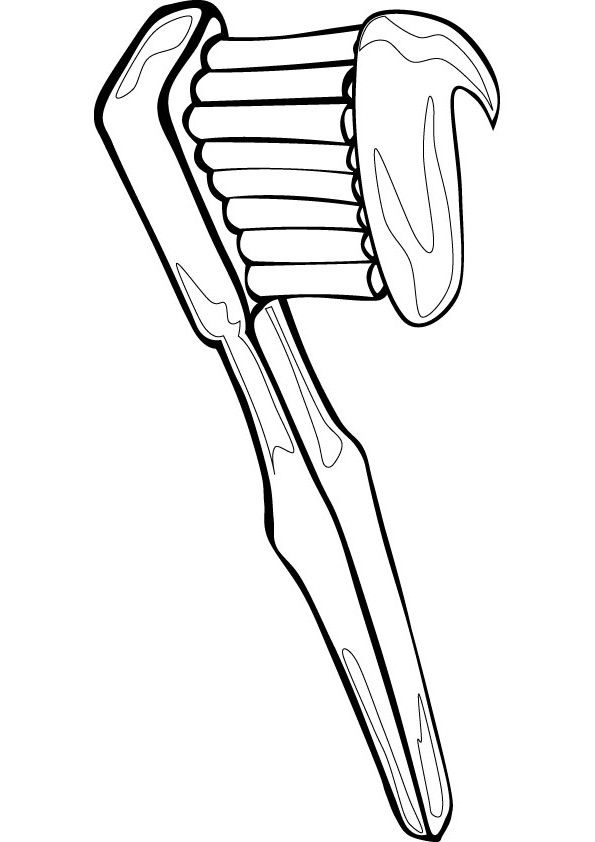 595x842 Toothbrush Coloring Page