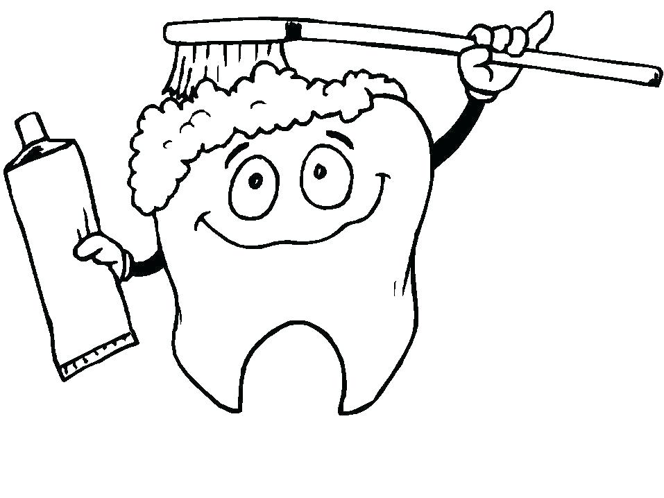 957x718 Toothbrush Coloring Page
