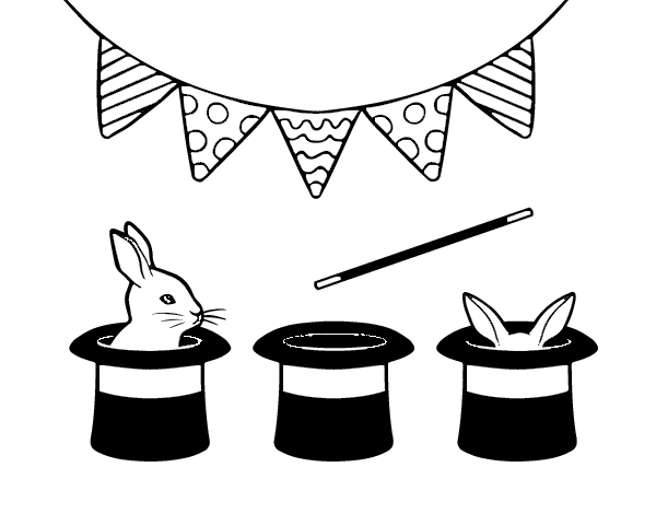 600x470 Rabbit And Top Hat Coloring Page