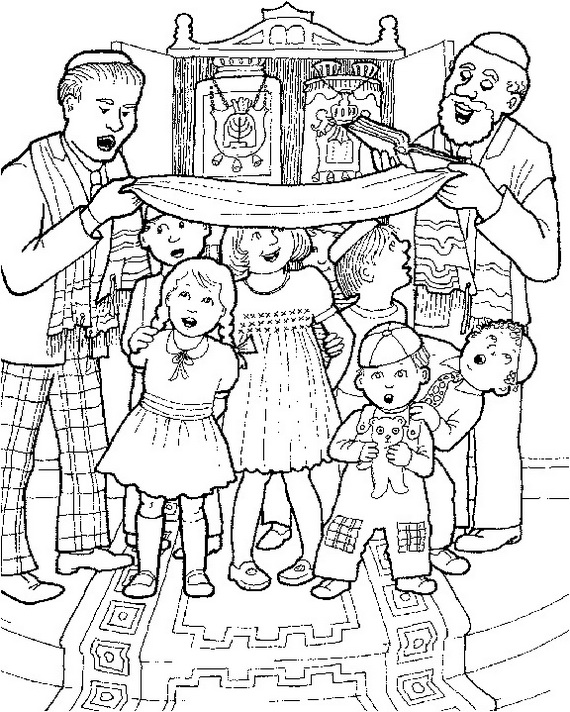 570x712 Jewish Coloring Pages For Kids Simchat Torah Simchat Torah