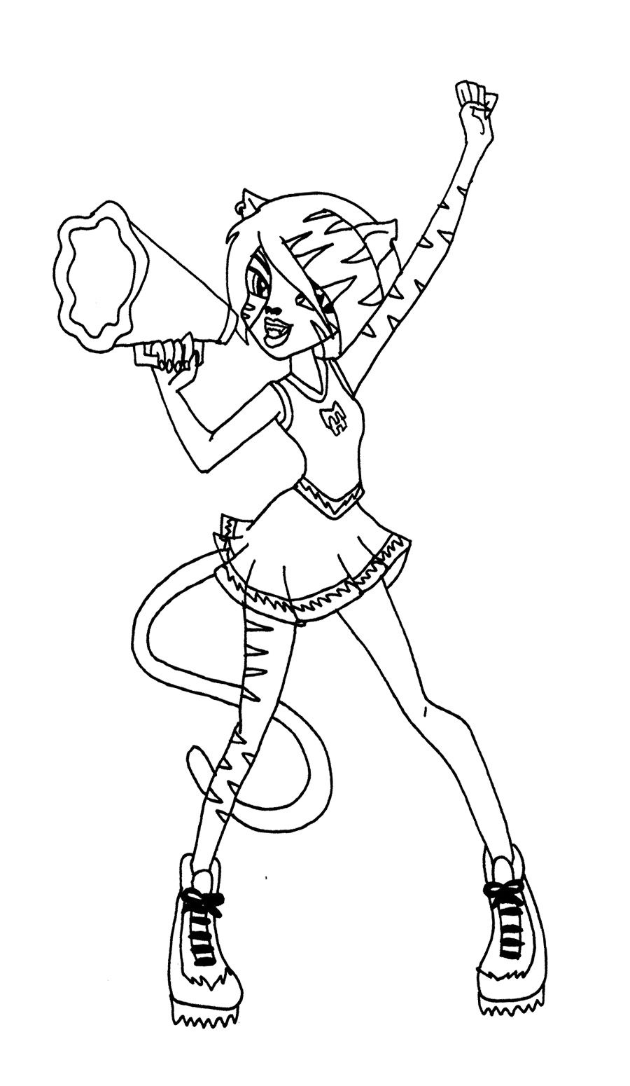 900x1550 Toralei Stripe Cheer With Trumpet Coloring Page Monster High