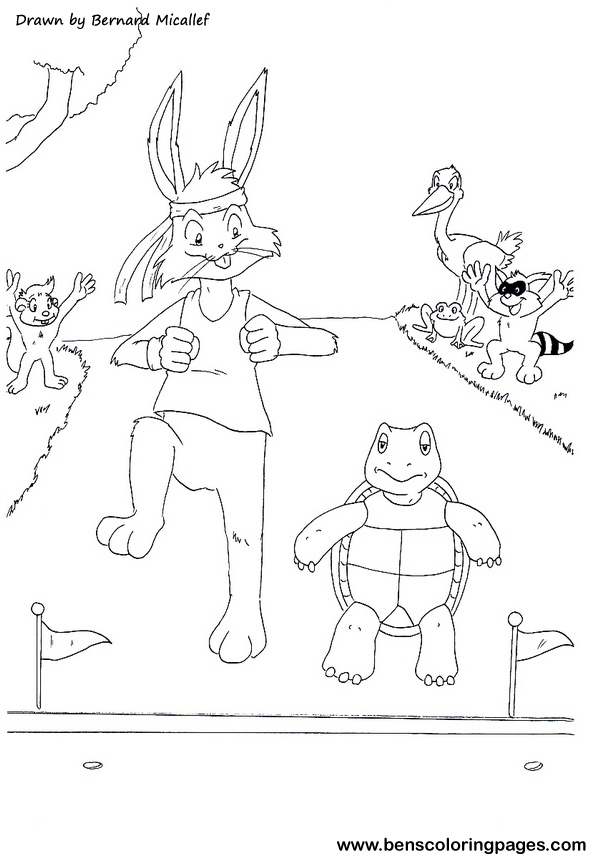 596x864 Tortoise And Hare Coloring Page