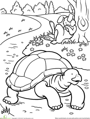 301x397 Color The Tortoise And The Hare Tortoise, Worksheets And Fairy