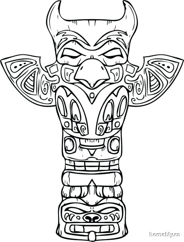 615x807 Totem Pole Animal Coloring Pages Totem Pole Coloring Pages
