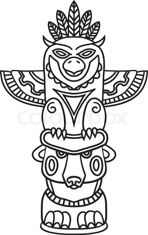 504x800 Totem Pole Clipart Black And White