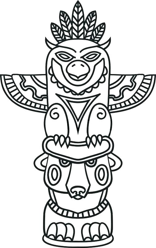504x800 Totem Pole Coloring Pages