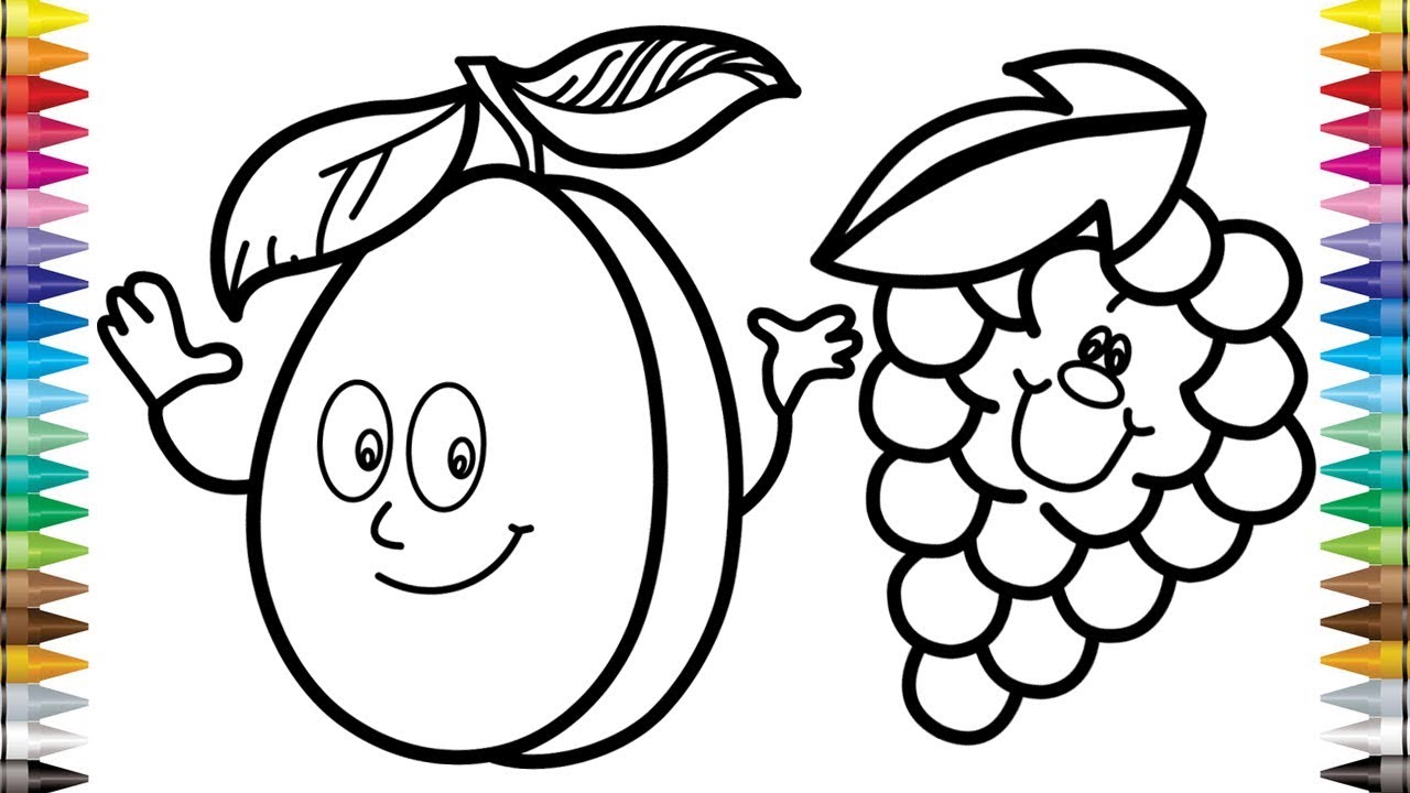 1280x720 Best Coloring Pages For Kids With Toto Tv How To Draw Fruits