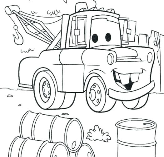 525x500 Coloring Pages Mater Coloring Pages Cars Mater Coloring Medium