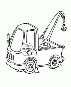 236x287 Tow Truck And Driver Coloring Page For Toddlers, Transportation
