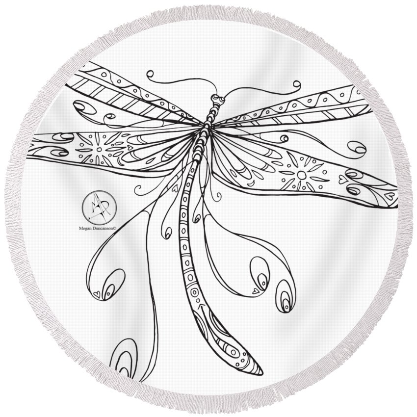 850x850 Coloring Page With Beautiful Dragonfly Drawing
