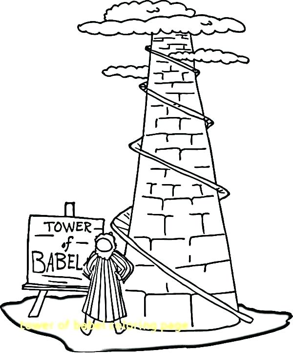 600x721 Babel Tower Coloring Page