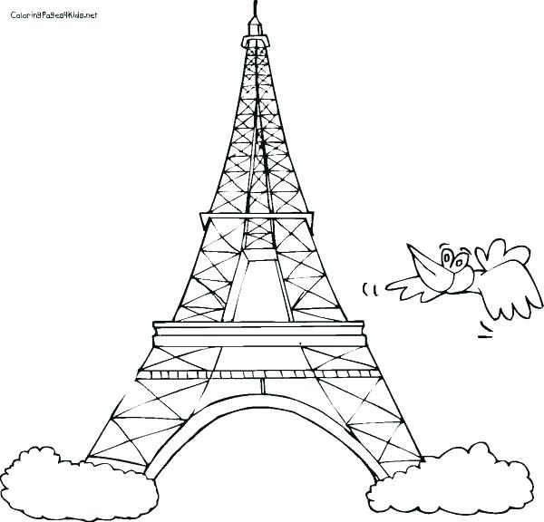 600x576 Eiffel Tower Coloring Sheet