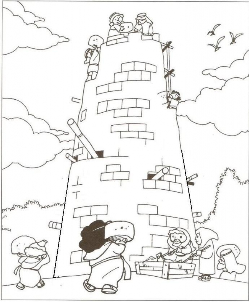 845x1024 Tower Of Babel Coloring Page
