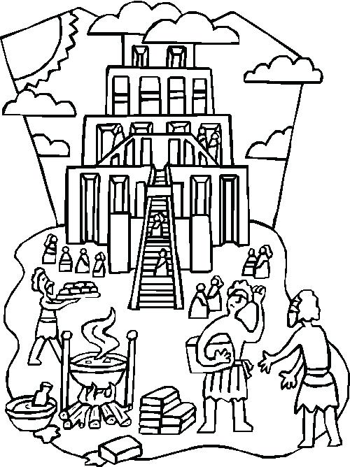 500x668 Tower Of Babel Coloring Page Best Bible Images On Activities