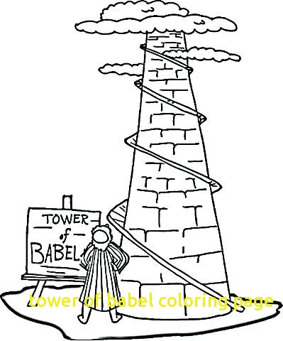 399x480 Tower Of Babel Coloring Page With Lighthouse Coloring Pages Free