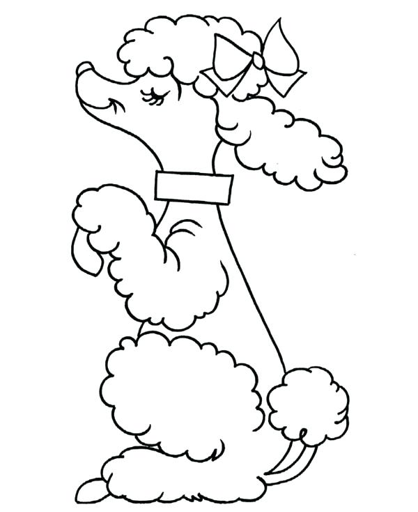 600x734 Poodle Coloring Page A Cute Poodle On Action Coloring Page Free