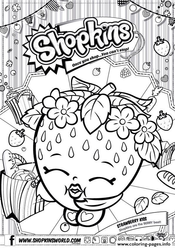 595x842 Strawberry Kiss Shopkins Coloring Page Shopkins World India Toys