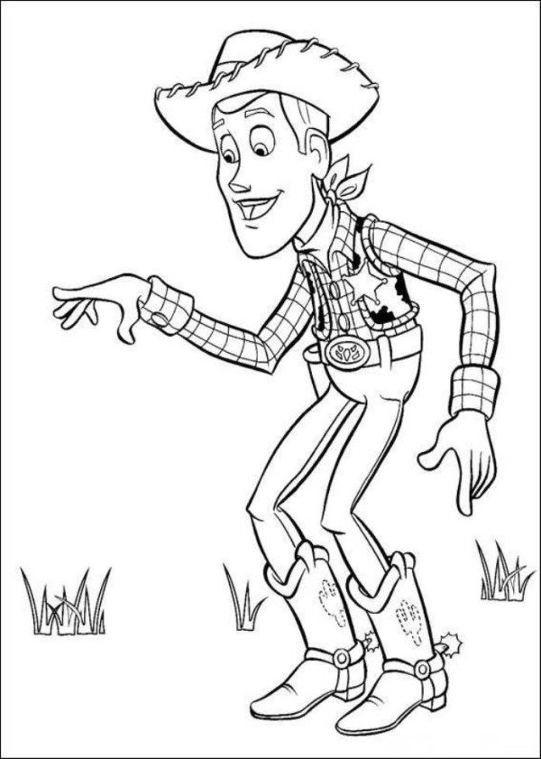 600x841 Woody Sheriff Toy Story Coloring Pages