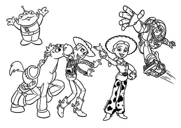 600x424 Some Of The Characters In Toy Story Movie Coloring Page