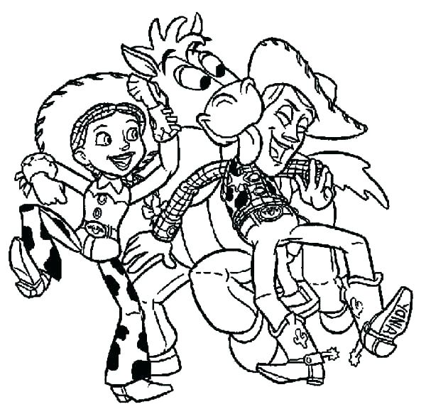 600x583 Jessie Toy Story Coloring Pages Toy Story Coloring Pages Woody