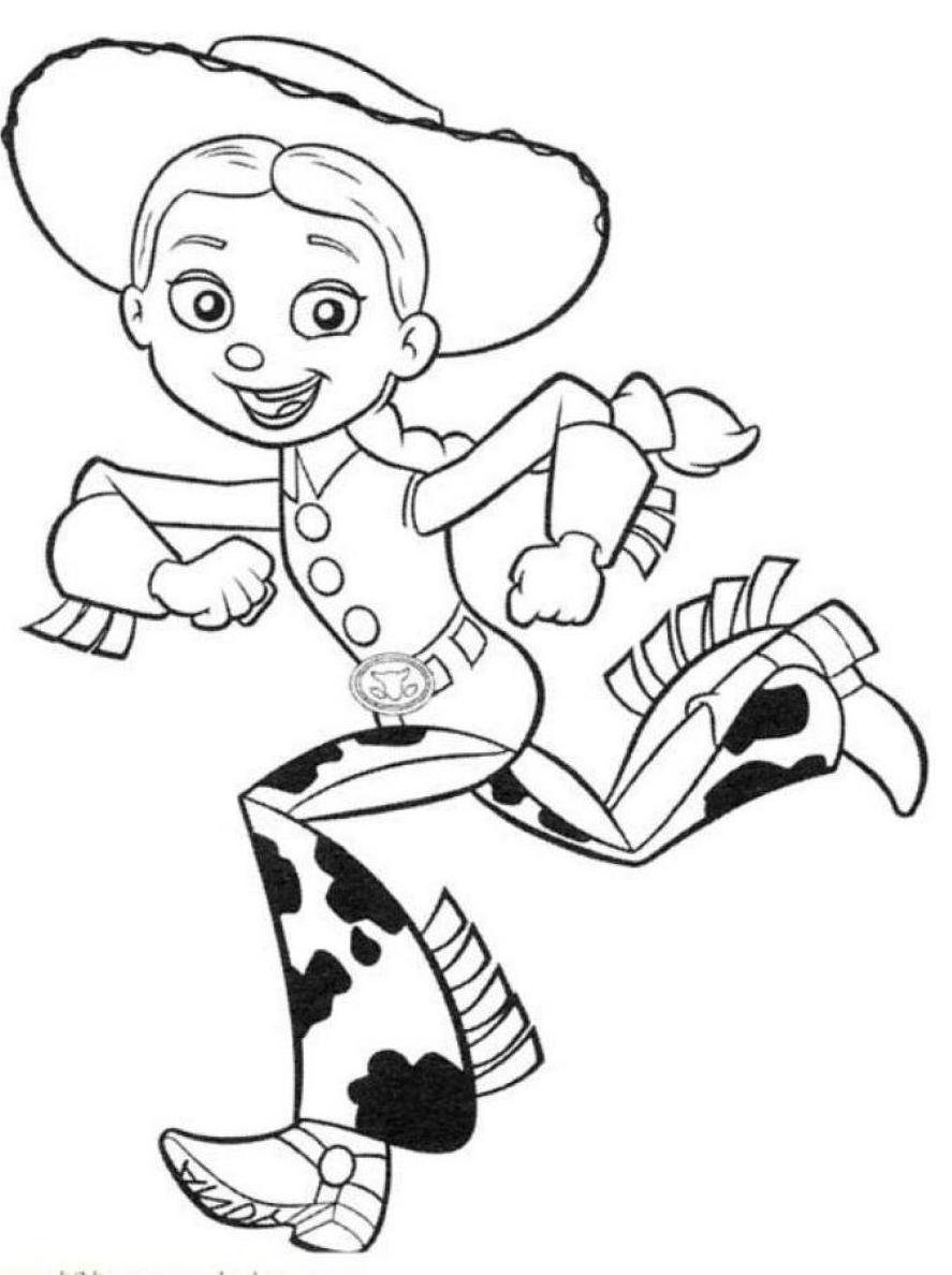 887x1188 Running Jessie Free Coloring Page Disney, Kids, Toy Story