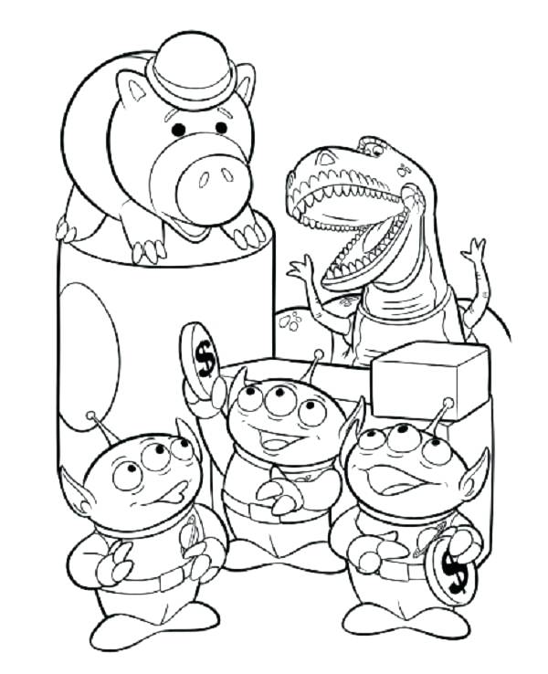 600x738 Toy Story Coloring Pages Story Coloring Pages Aliens And Ham Woody