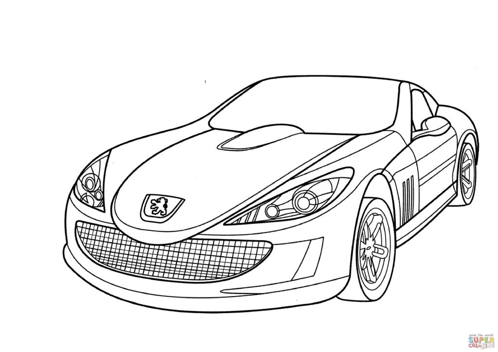 1024x724 Peugeot Car Coloring Page Transportation Supercars On Ford Clipart