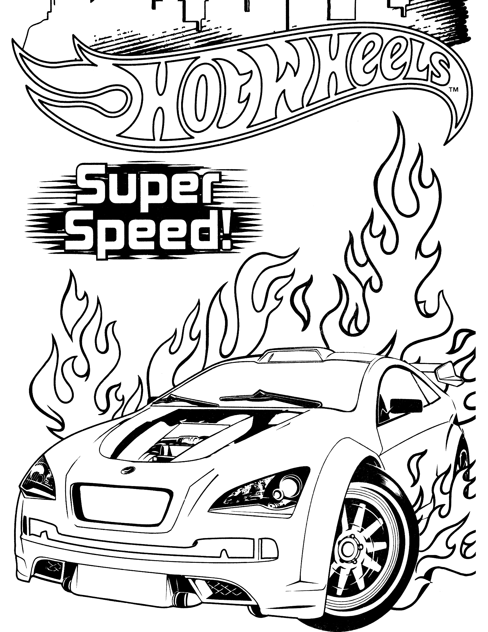 1700x2200 Hot Wheels Super Speed Coloring Pages Printable Coloring