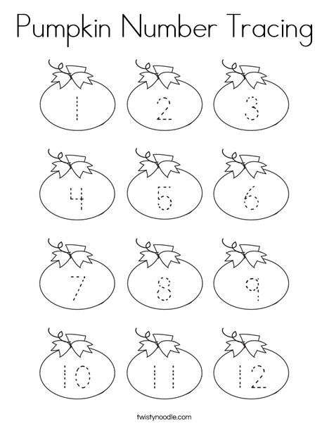 468x605 Pumpkin Number Tracing Coloring Page
