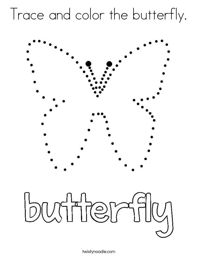 685x886 Trace And Color The Butterfly Coloring Page