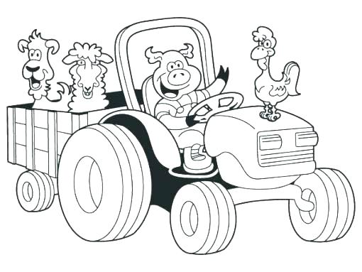 510x383 Tractor Trailer Coloring Pages Tractors To Color Coloring Pages