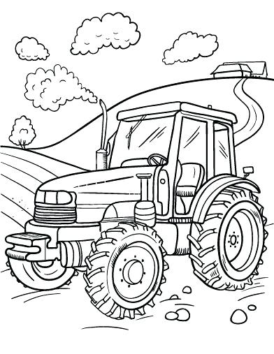 392x507 Tractor Coloring Page
