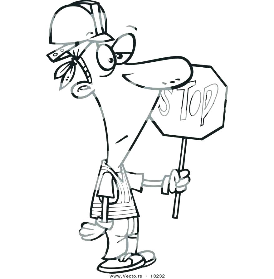 878x895 Printable Stop Signs Traffic Light Coloring Page Printable