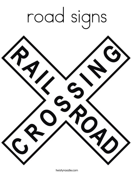 468x605 Road Signs Coloring Page