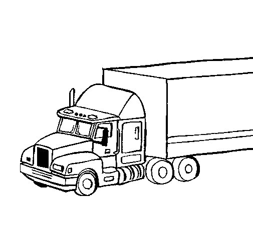 505x470 Truck Trailer Coloring Page