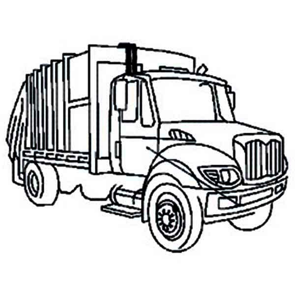 600x600 City Garbage Truck On Dump Truck Coloring Page Kids Play Color