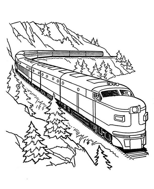 600x734 Train Coloring Pages For Free Download