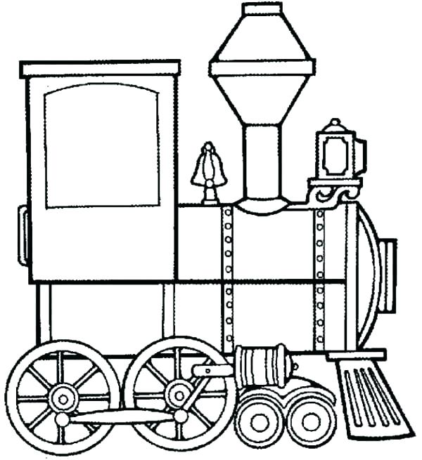 600x655 Surprising Train Engine Coloring Page