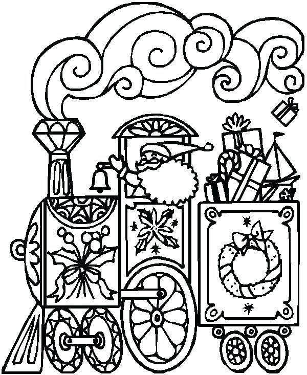 600x733 Train Engine Coloring Page