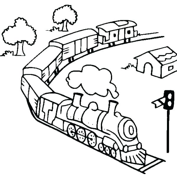 600x600 Train Engine Coloring Page