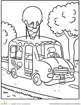 339x440 Transportation Coloring Page Ice Cream Truck Transportation