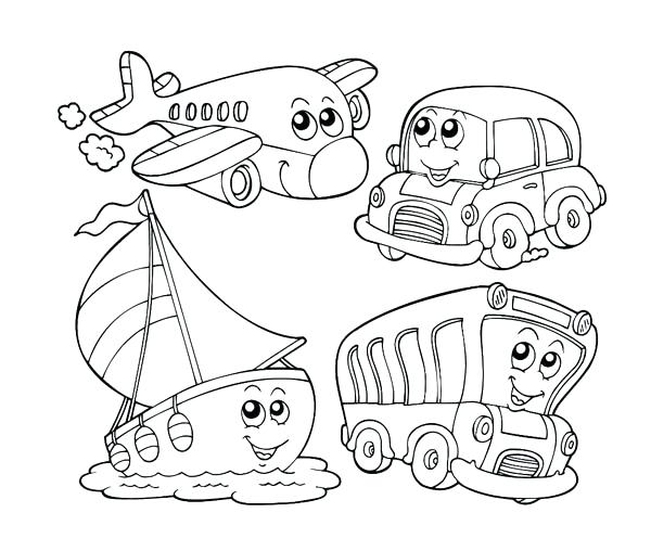 600x508 Vehicle Coloring Pages Kindergarten Kids Learn