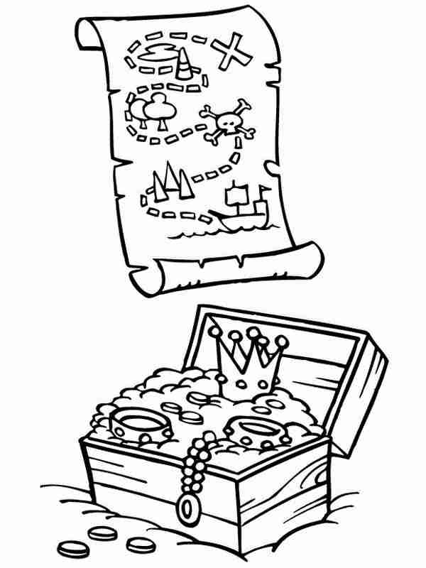 600x800 Treasure Chest Coloring Page