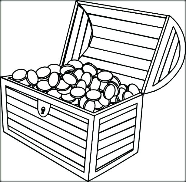 614x600 Treasure Chest Coloring Pages