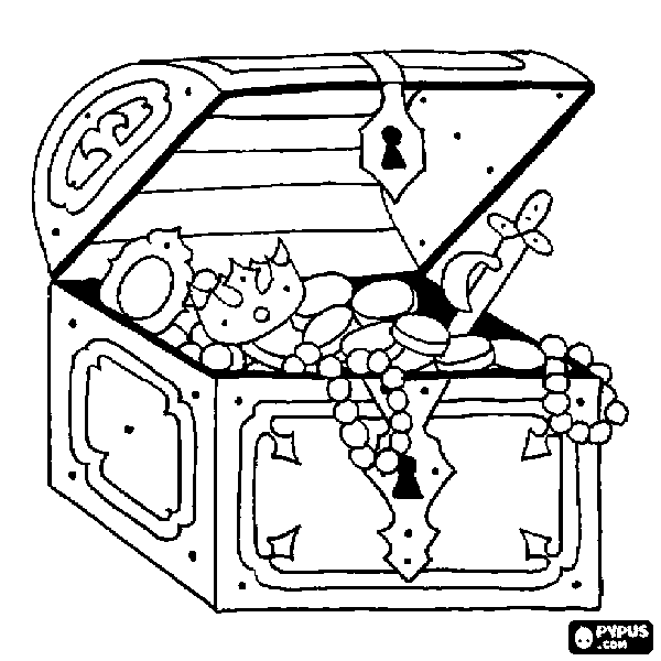 600x600 Empty Treasure Chest Coloring Page