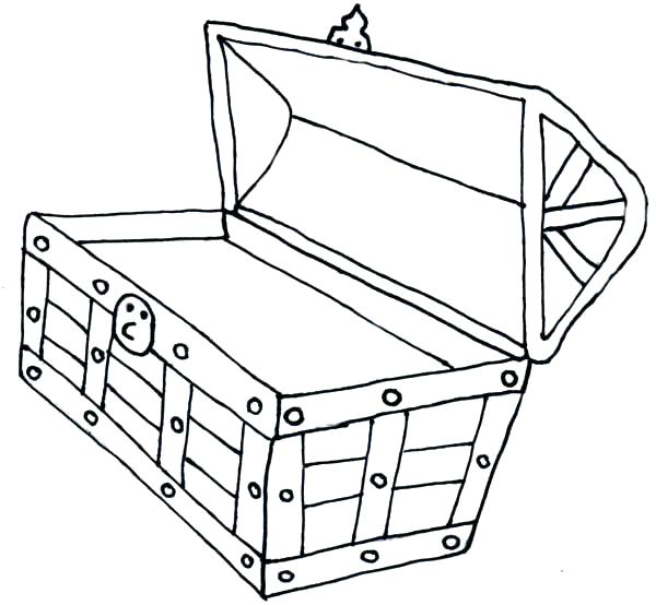 600x554 Treasure Chest Coloring Page
