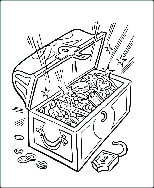 600x734 Treasure Chest Coloring Pages Treasure Chest Coloring Pages Free