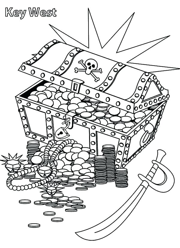 600x825 Treasure Coloring Pages Empty Treasure Chest Coloring Page Best