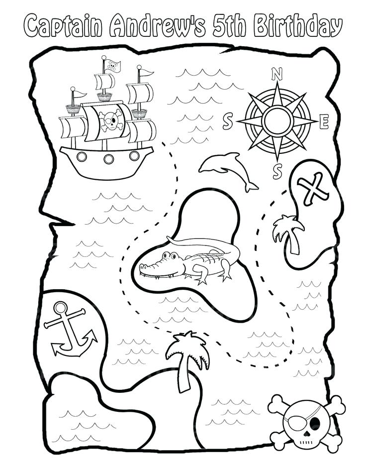 736x952 Coloring Pirate Map Coloring Pages